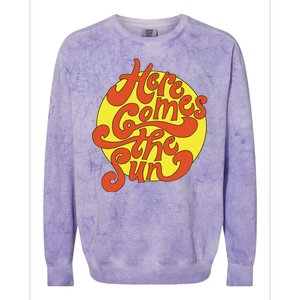 Here Comes The Sun Summer Beach Retro Colorblast Crewneck Sweatshirt