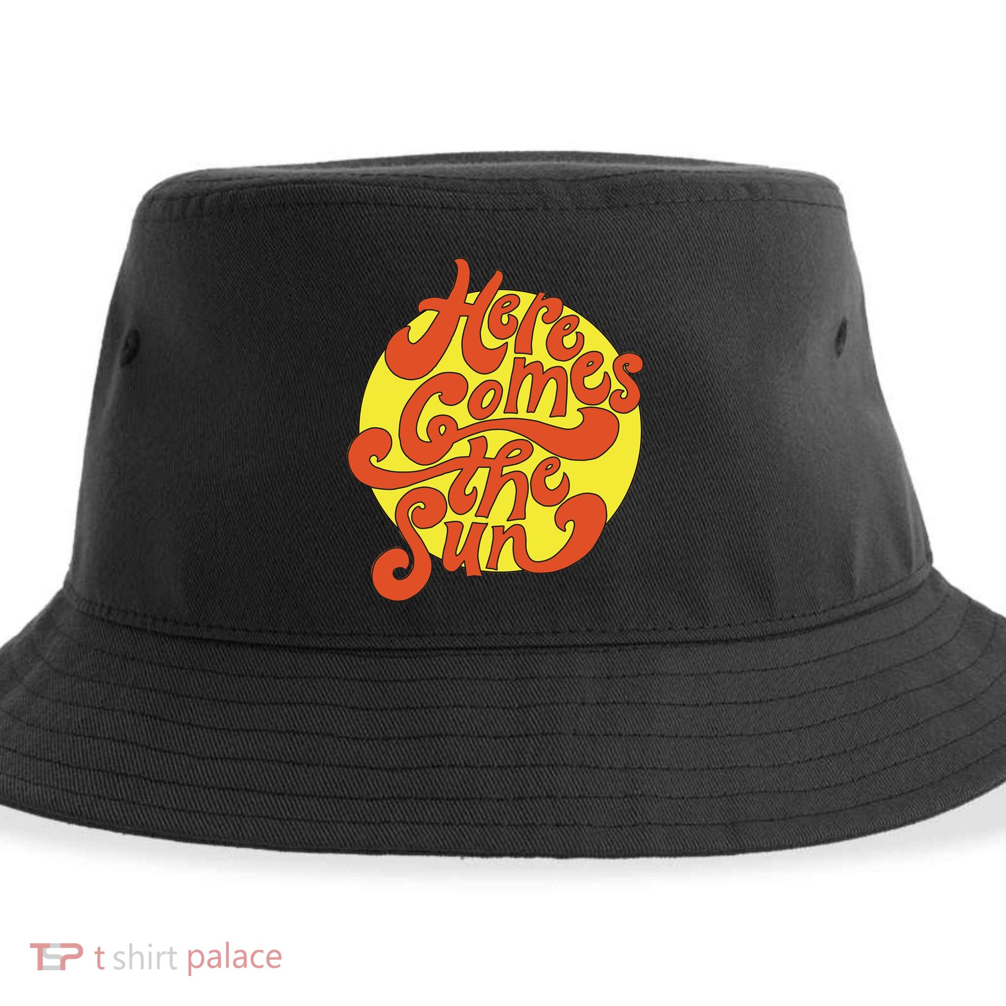 Here Comes The Sun Summer Beach Retro Sustainable Bucket Hat
