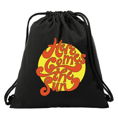 Here Comes The Sun Summer Beach Retro Drawstring Bag