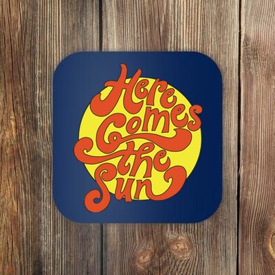 Here Comes The Sun Summer Beach Retro Coaster