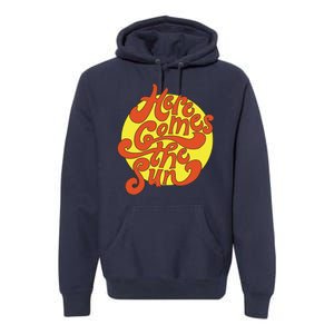 Here Comes The Sun Summer Beach Retro Premium Hoodie