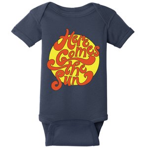 Here Comes The Sun Summer Beach Retro Baby Bodysuit