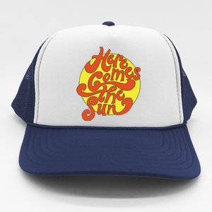 Here Comes The Sun Summer Beach Retro Trucker Hat