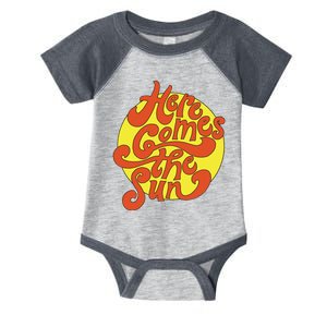 Here Comes The Sun Summer Beach Retro Infant Baby Jersey Bodysuit