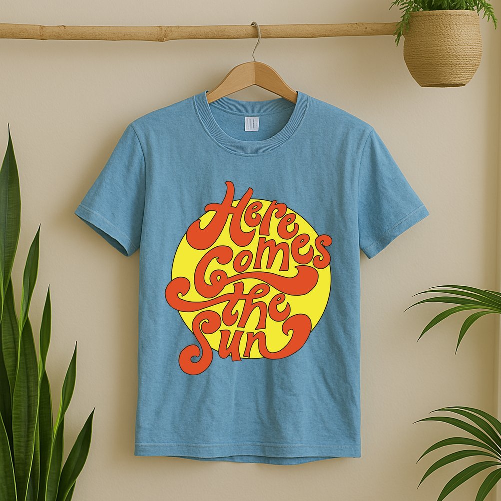 Here Comes The Sun Summer Beach Retro T-Shirt