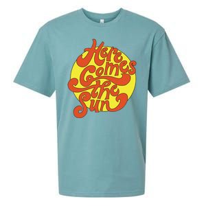 Here Comes The Sun Summer Beach Retro Sueded Cloud Jersey T-Shirt