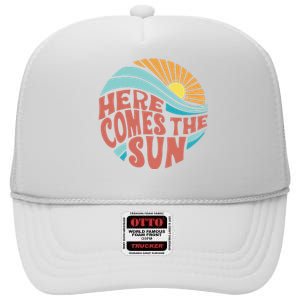 Here Comes The Sun  Baby Summer Beach High Crown Mesh Back Trucker Hat