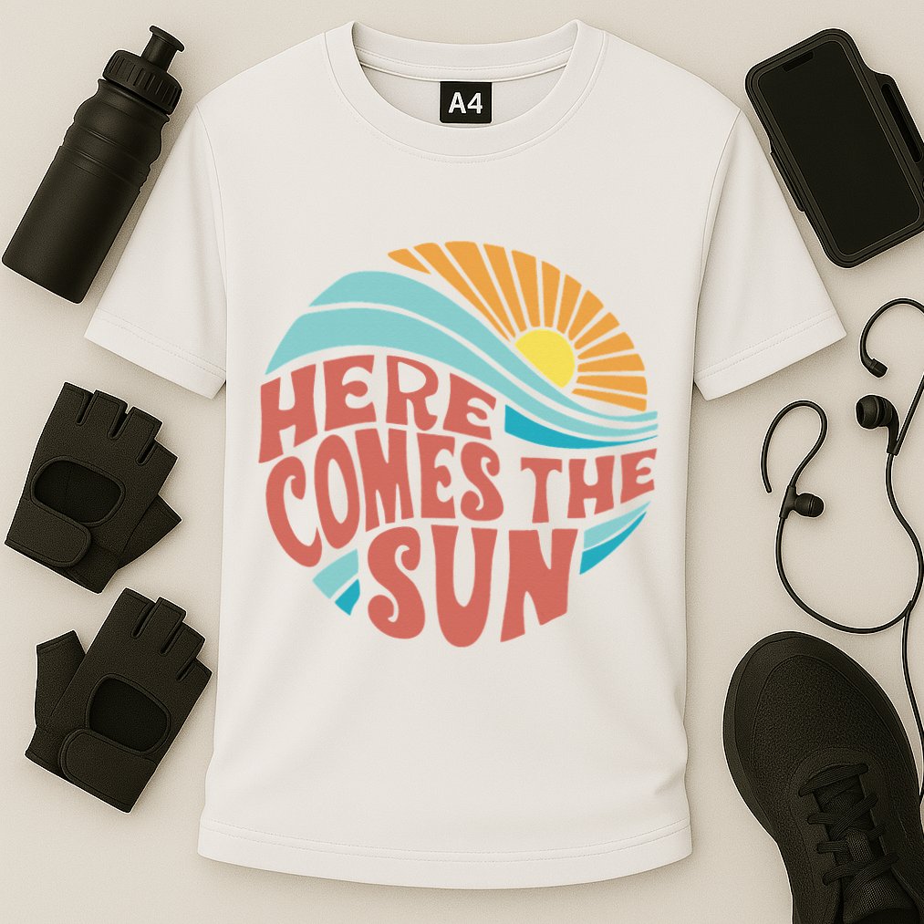 Here Comes The Sun  Baby Summer Beach Cooling Performance Crew T-Shirt