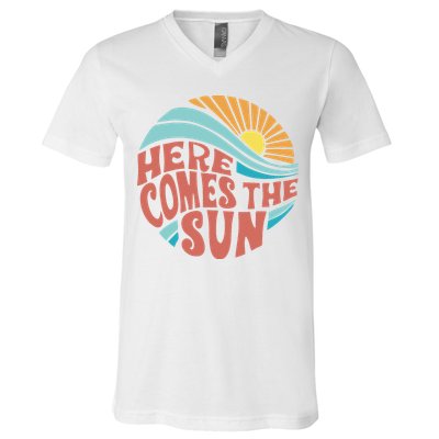 Here Comes The Sun  Baby Summer Beach V-Neck T-Shirt