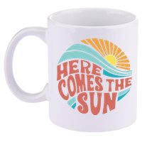 Here Comes The Sun  Baby Summer Beach 11oz C Handle Ceramic Mug