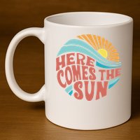 Here Comes The Sun  Baby Summer Beach 11oz C Handle Ceramic Mug