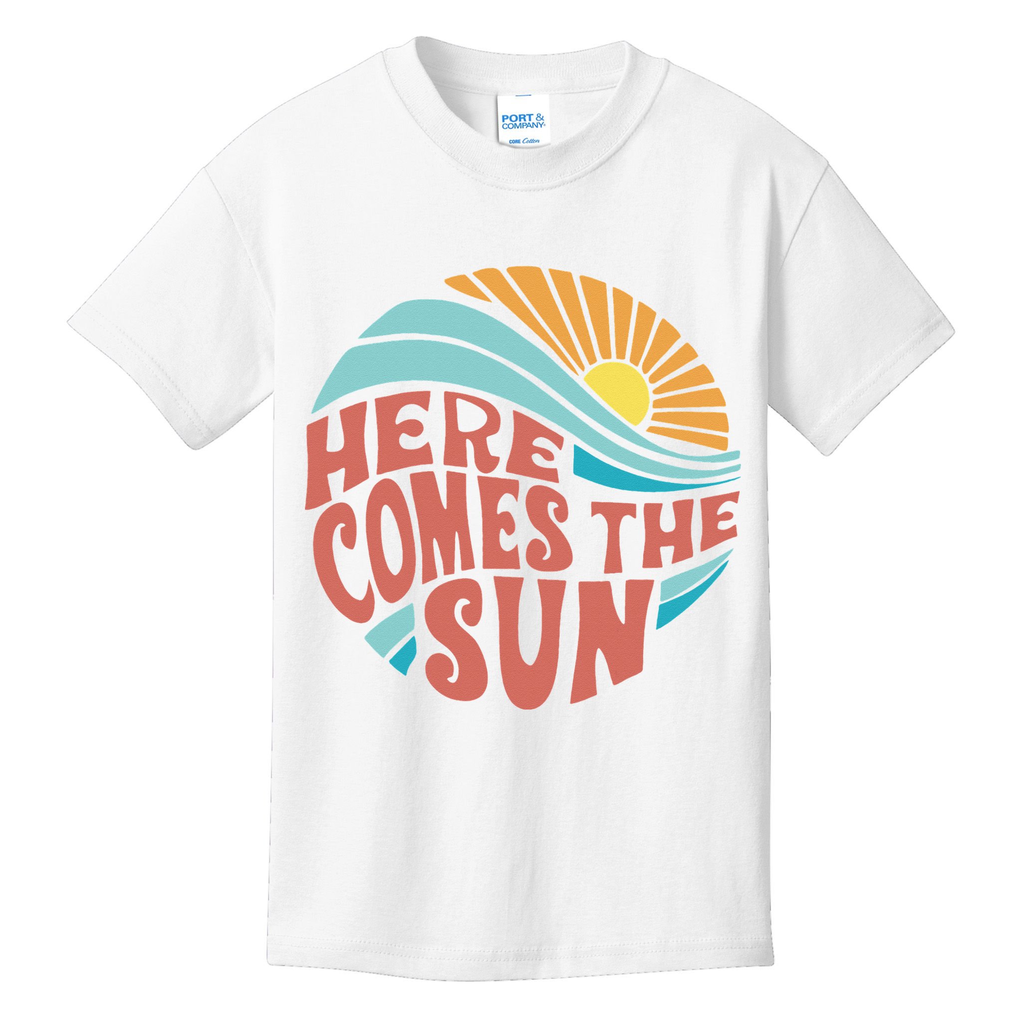 Here Comes The Sun  Baby Summer Beach Kids T-Shirt