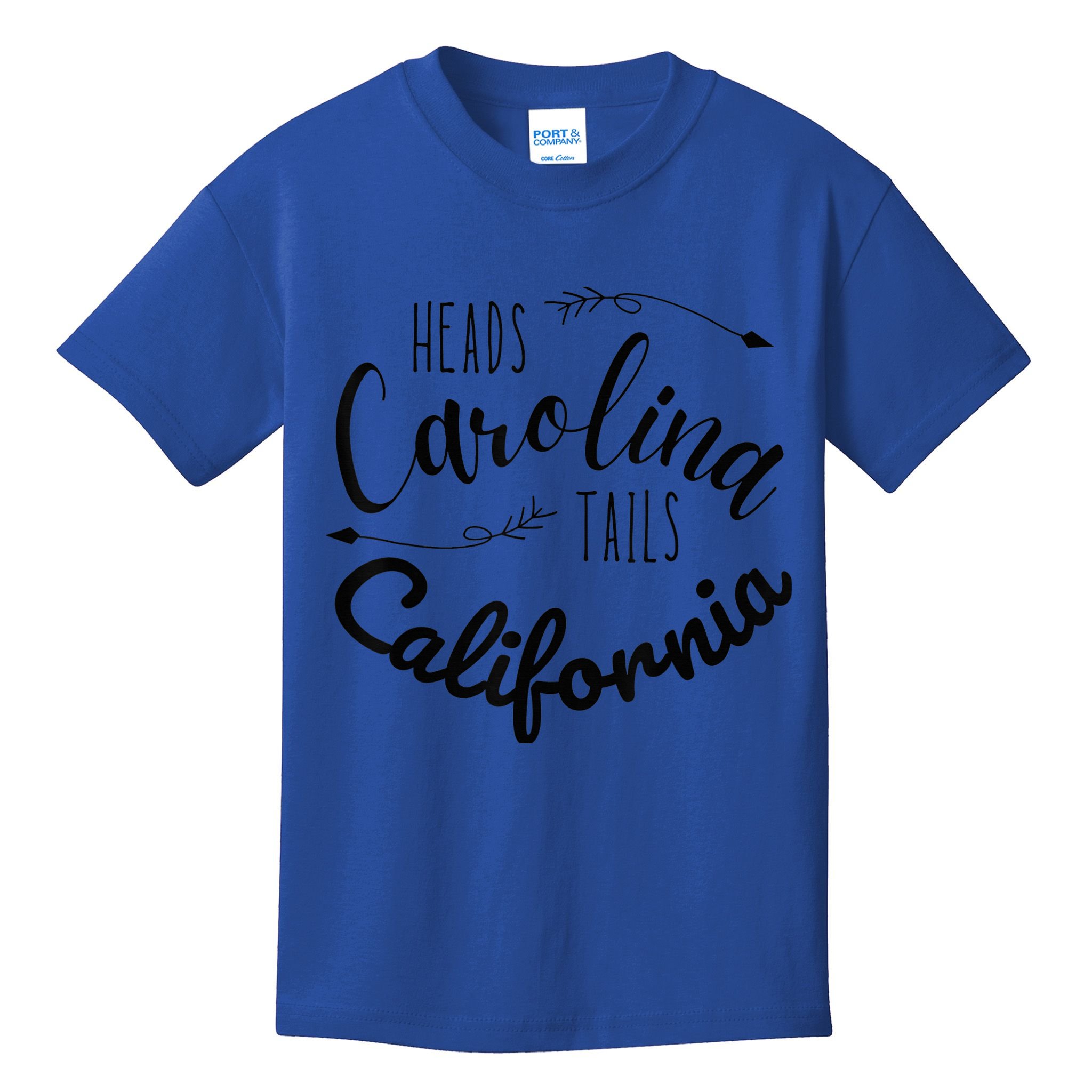 Heads Carolina Tail California Western Summer Beach Paradise Kids T-Shirt