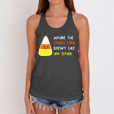 Halloween Costume Team Candy Corn Women's Knotted Racerback Tank