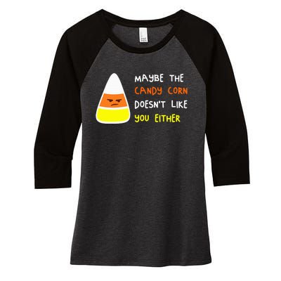 Halloween Costume Team Candy Corn Women's Tri-Blend 3/4-Sleeve Raglan Shirt