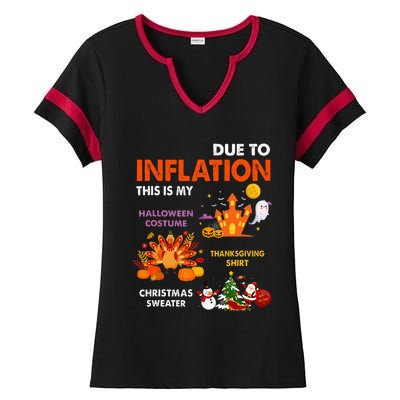 Halloween Costume Thanksgiving Ugly Christmas Ladies Halftime Notch Neck Tee