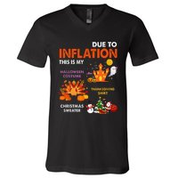 Halloween Costume Thanksgiving Ugly Christmas V-Neck T-Shirt