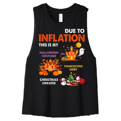 Halloween Costume Thanksgiving Ugly Christmas Women's Racerback Cropped Tank