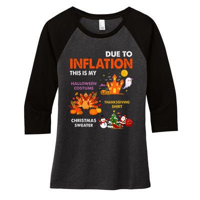 Halloween Costume Thanksgiving Ugly Christmas Women's Tri-Blend 3/4-Sleeve Raglan Shirt