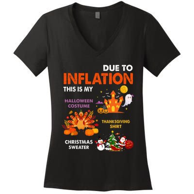 Halloween Costume Thanksgiving Ugly Christmas Women's V-Neck T-Shirt