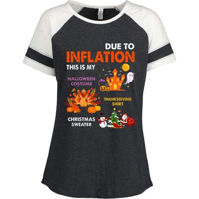 Halloween Costume Thanksgiving Ugly Christmas Enza Ladies Jersey Colorblock Tee