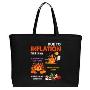 Halloween Costume Thanksgiving Ugly Christmas Cotton Canvas Jumbo Tote