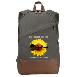 Here Comes The Sun And I Say ItS Alright Guitar Cotton Canvas Backpack