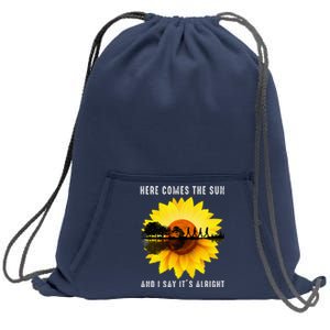 Here Comes The Sun And I Say ItS Alright Guitar Sweatshirt Cinch Pack Bag