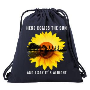 Here Comes The Sun And I Say ItS Alright Guitar Drawstring Bag