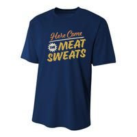 Here Come The Meat Sweats Funny Thanksgiving Youth Performance Sprint T-Shirt