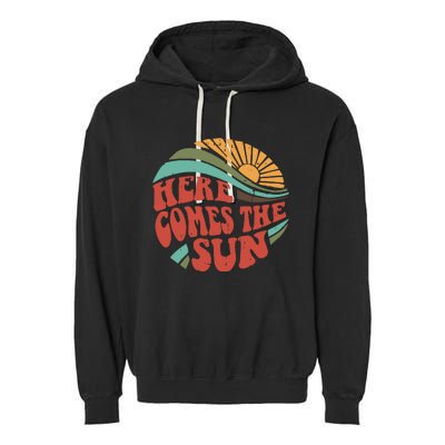 Here Comes The Sun Retro Style Garment-Dyed Fleece Hoodie