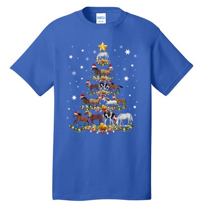 Horses Christmas Tree Horse Xmas Ornats Gift Tall T-Shirt