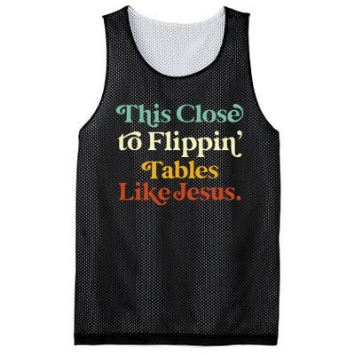 his Close To Flippin' Tables Like Jesus Funny Mesh Reversible Basketball Jersey Tank