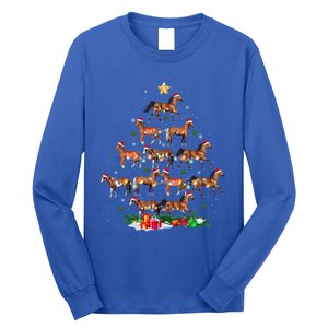 Horses Christmas Tree Horse Xmas Ornats Gift Long Sleeve Shirt