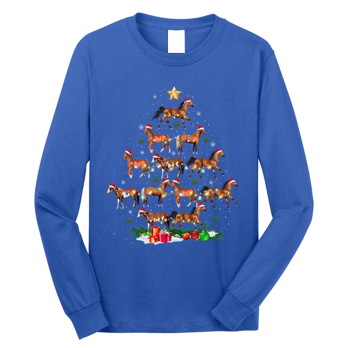 Horses Christmas Tree Horse Xmas Ornats Gift Long Sleeve Shirt