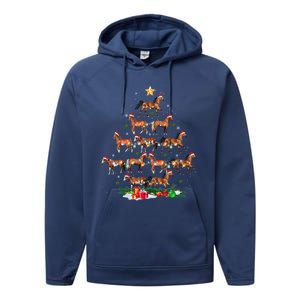 Horses Christmas Tree Horse Xmas Ornats Gift Performance Fleece Hoodie