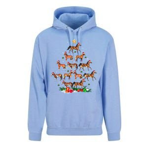 Horses Christmas Tree Horse Xmas Ornats Gift Unisex Surf Hoodie