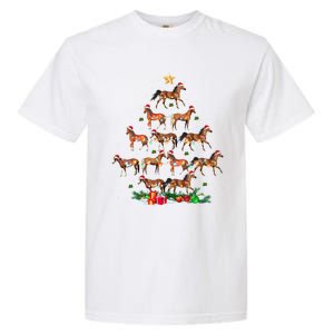 Horses Christmas Tree Horse Xmas Ornats Gift Garment-Dyed Heavyweight T-Shirt