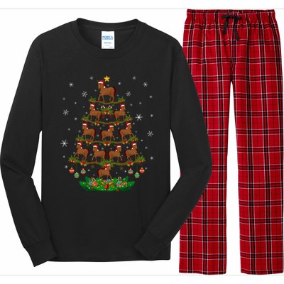 Horses Christmas Tree Horses Lover Xmas Tree Horses Gift Long Sleeve Pajama Set