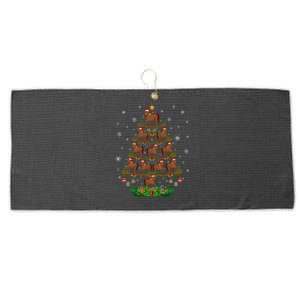 Horses Christmas Tree Horses Lover Xmas Tree Horses Gift Large Microfiber Waffle Golf Towel