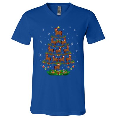 Horses Christmas Tree Horses Lover Xmas Tree Horses Gift V-Neck T-Shirt