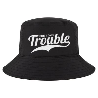 Here Comes Trouble Funny Trouble Maker Cool Comfort Performance Bucket Hat