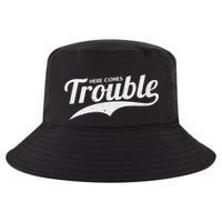 Here Comes Trouble Funny Trouble Maker Cool Comfort Performance Bucket Hat