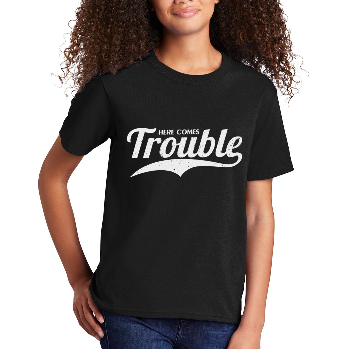 Here Comes Trouble Funny Trouble Maker Kids T-Shirt