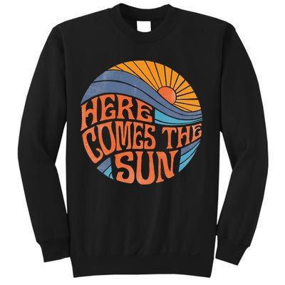 Here Comes The Sun Vintage Retro Sixties Surf Summer Beach Sweatshirt