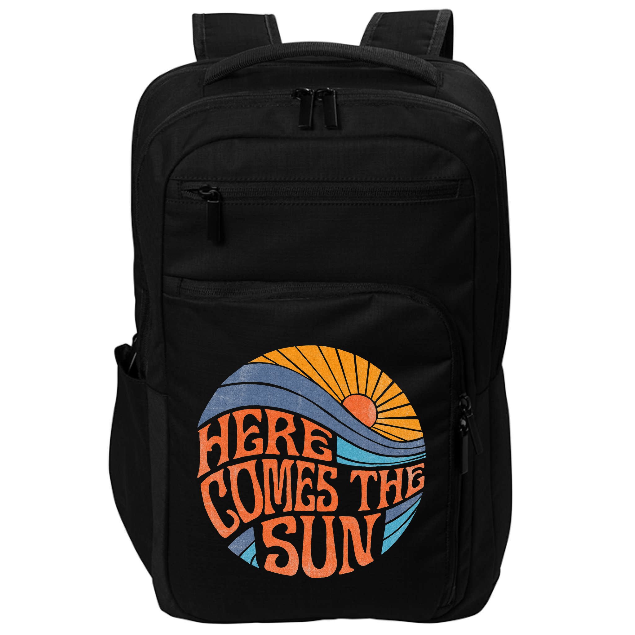 Here Comes The Sun Vintage Retro Sixties Surf Summer Beach Impact Tech Backpack