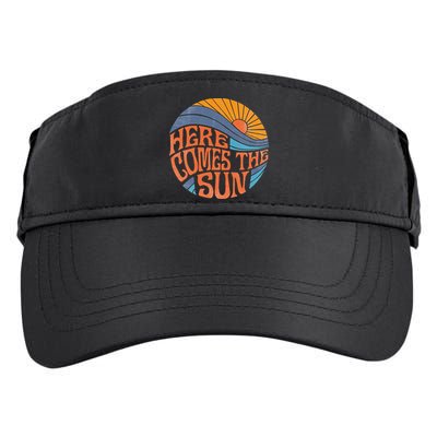 Here Comes The Sun Vintage Retro Sixties Surf Summer Beach Adult Drive Performance Visor