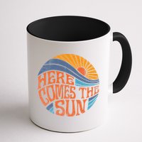 Here Comes The Sun Vintage Retro Sixties Surf Summer Beach Mug