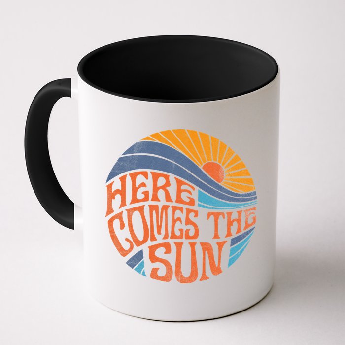 Here Comes The Sun Vintage Retro Sixties Surf Summer Beach Mug