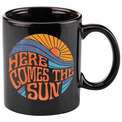 Here Comes The Sun Vintage Retro Sixties Surf Summer Beach 11oz C Handle Ceramic Mug